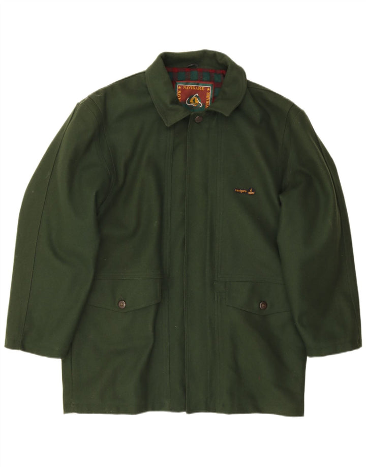 Navigare Abrigo para hombre UK 40 Grande Lana verde