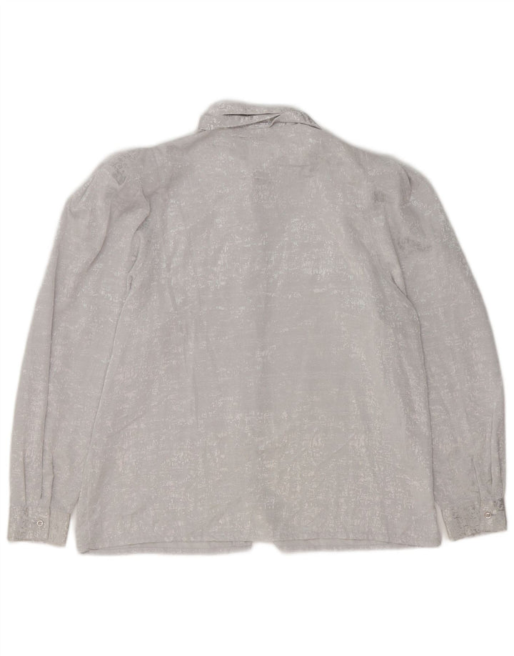 YESSICA Blusa camisera con lazo frontal para mujer EU 42 Poliéster gris grande