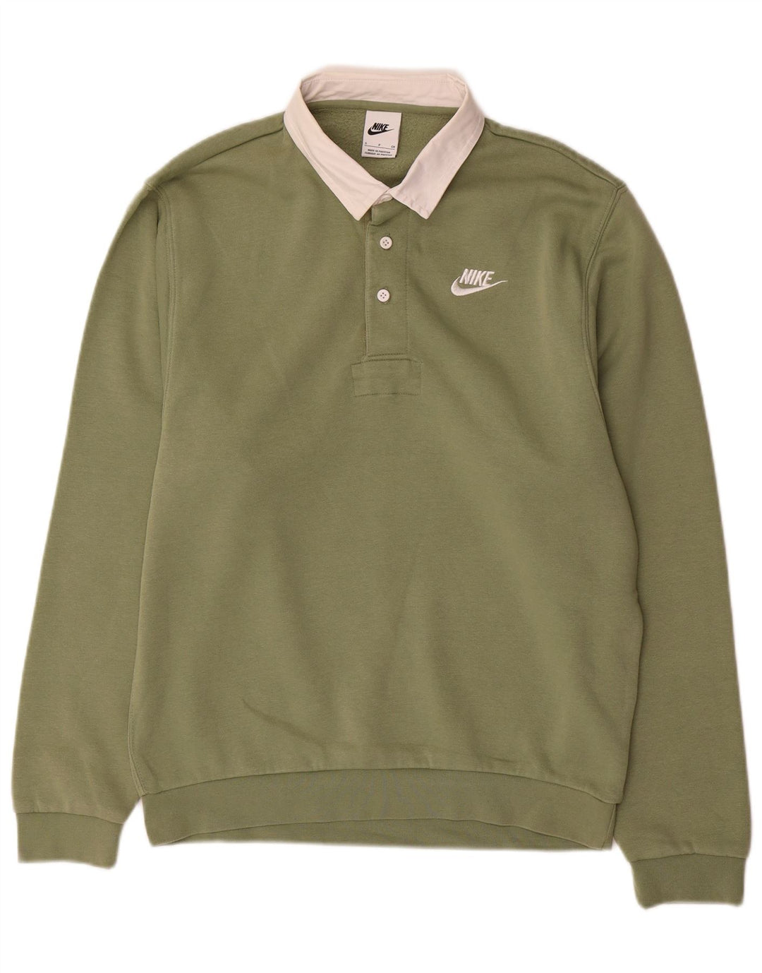 Nike Hombre Polo Neck Sudadera Jumper Small Verde Algodón