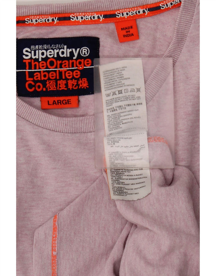 Superdry Camiseta para mujer Top UK 46 Large Pink Cotton