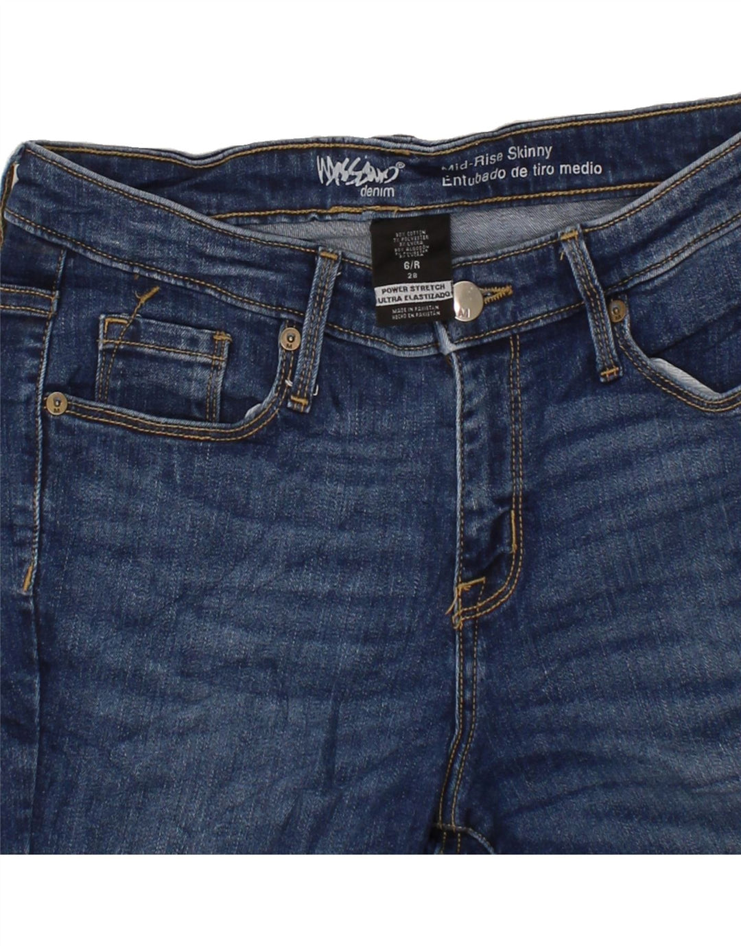 MOSSIMO Womens Distressed Mid Rise Skinny Jeans US 6 Medium W30 L28  Blue Vintage Mossimo and Second-Hand Mossimo from Messina Hembry 