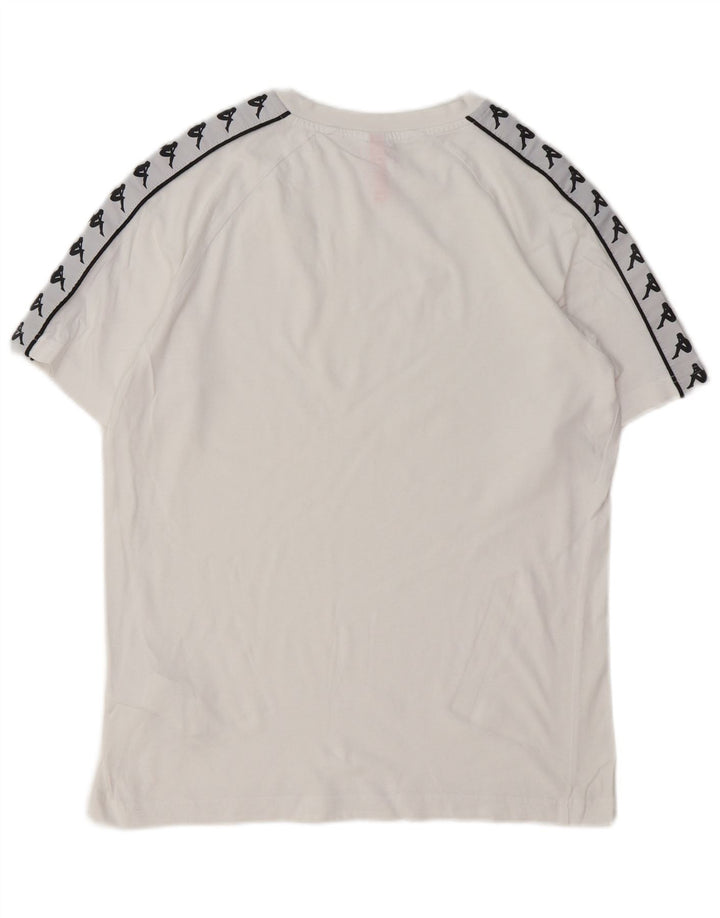 Kappa Hombre Camiseta Gráfica Top Small Blanco Algodón