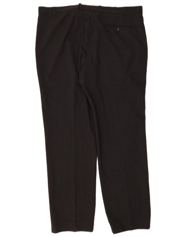 Marks & Spencer Pantalones de traje de corte regular para hombre W42 L33 Lana gris