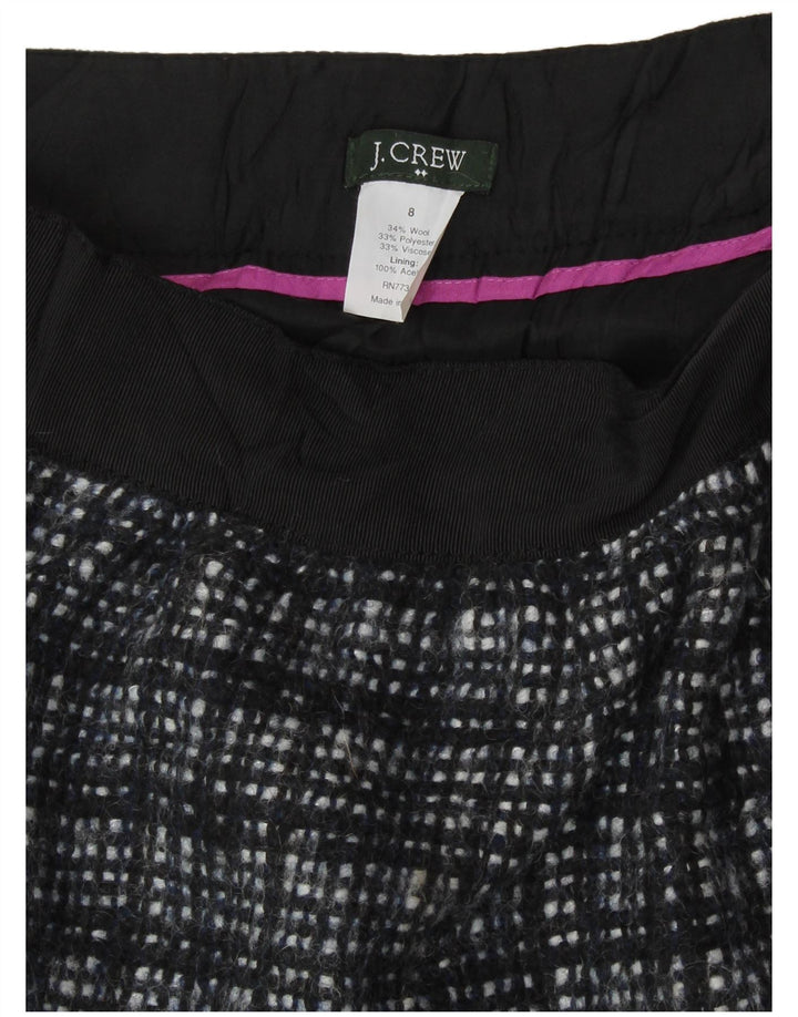 J. CREW Minifalda para mujer US 8 Mediana W30 Lana a cuadros negra