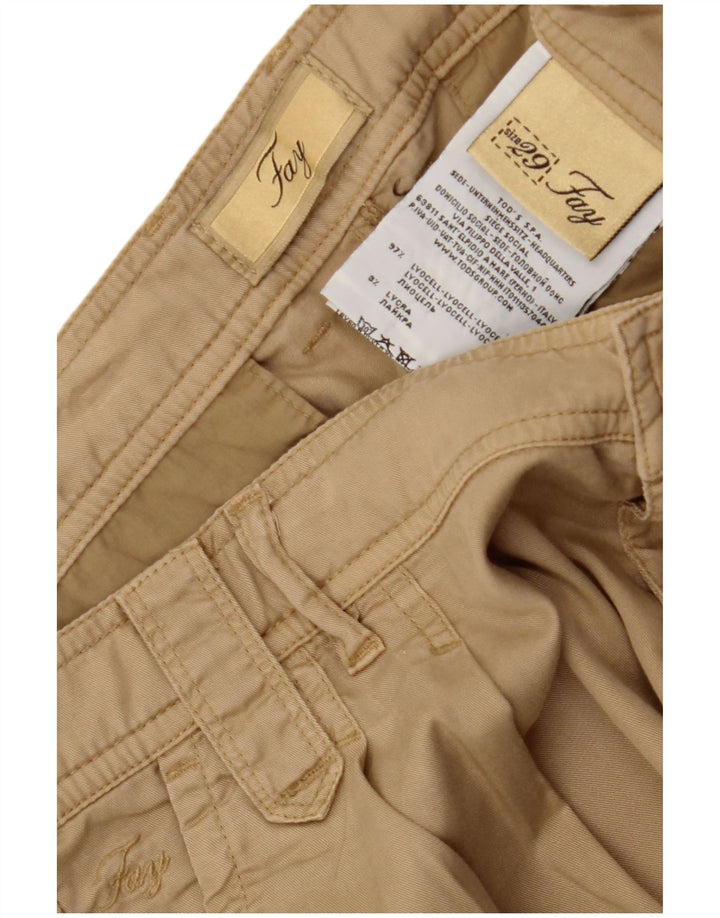 FAY Pantalón Corto Chino Mujer W29 Lyocell Beige Medio