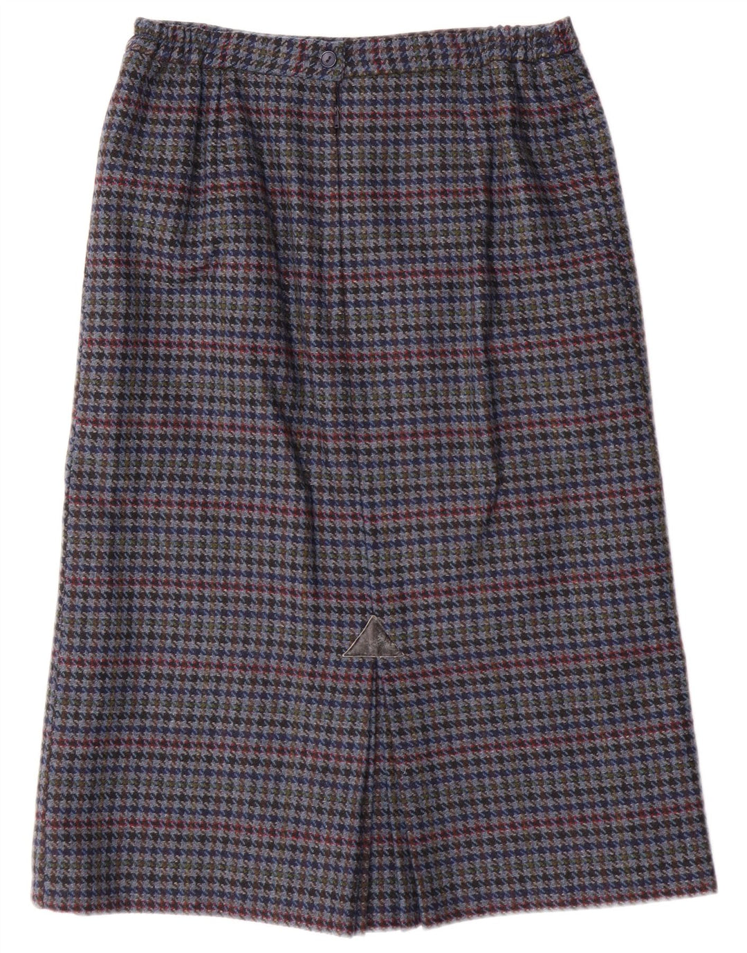 Falda lápiz vintage para mujer Reino Unido 14 Mediano W28 Pata de gallo azul