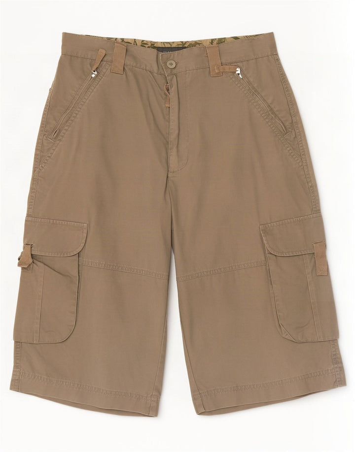 Zara Mens Cargo Shorts EU 38 Small W30 Caqui Algodón