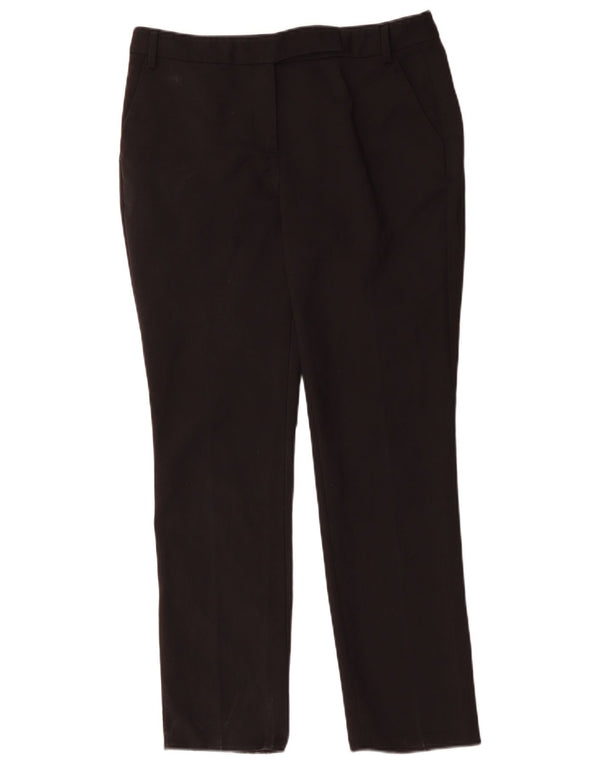 Reiss Pantalones de traje ajustados para mujer UK 12 Medium W30 L28 Algodón negro