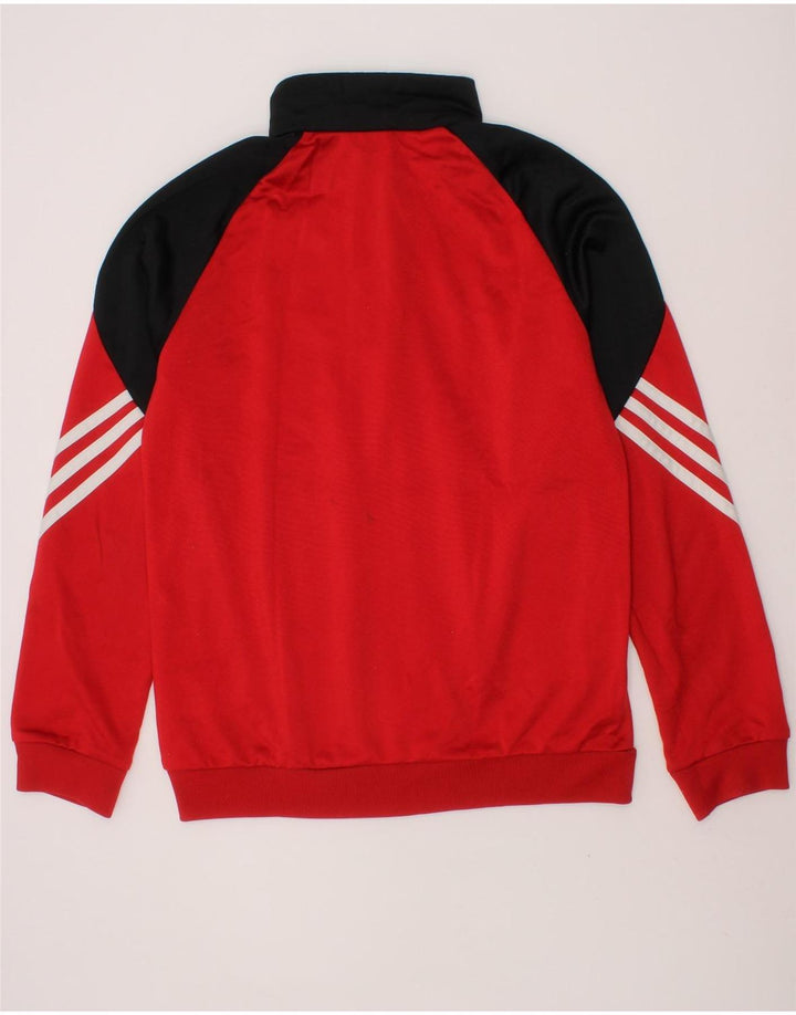 ADIDAS Boys Tracksuit Top Jacket 11-12 Years Red Colourblock Polyester Vintage Adidas and Second-Hand Adidas from Messina Hembry 