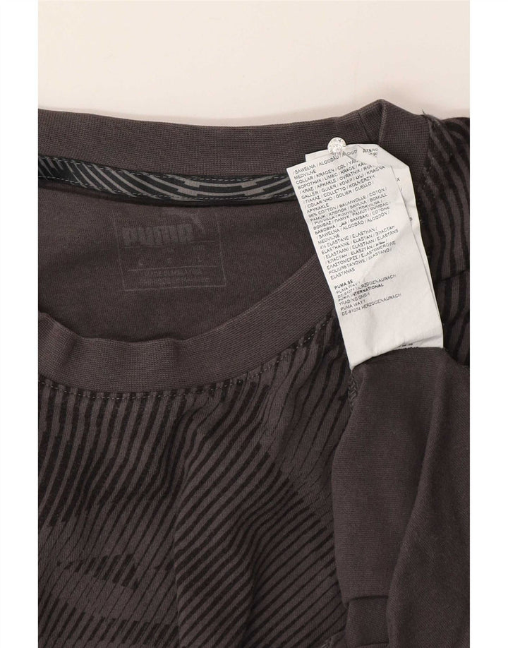 Camiseta Puma Hombre Top Large Gris Geométrico Algodón