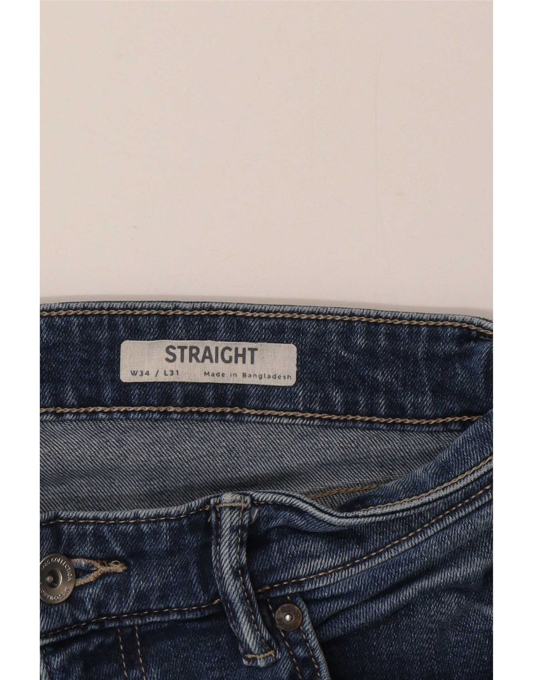 Marks & Spencer Vaqueros rectos para hombre W34 L31 Algodón azul