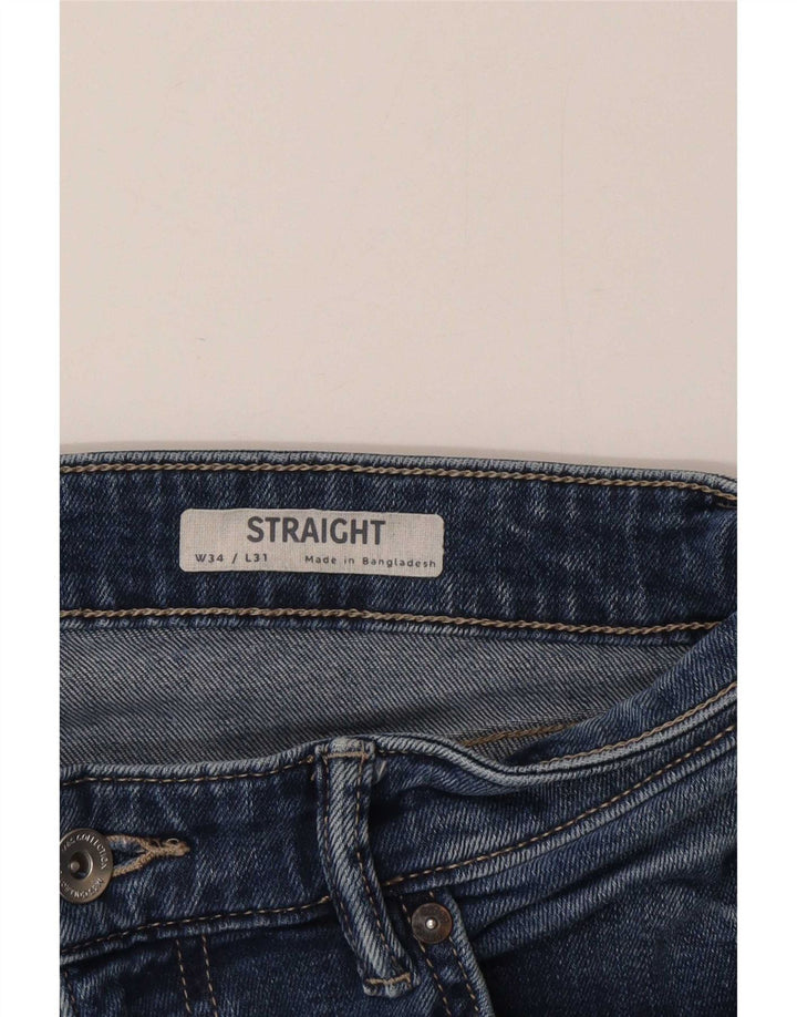 Marks & Spencer Vaqueros rectos para hombre W34 L31 Algodón azul