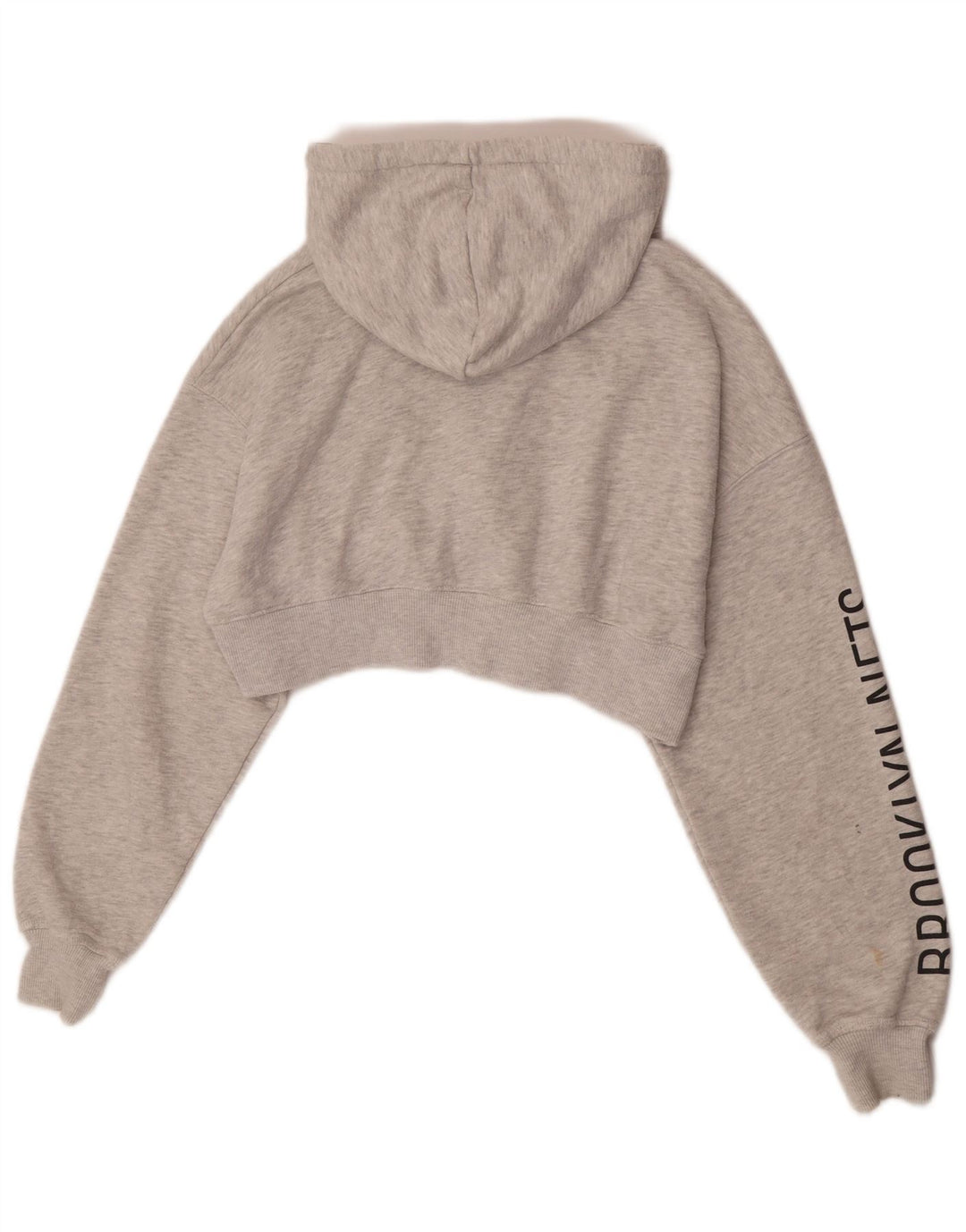 Pull & Bear Suéter con capucha y cremallera para mujer, talla pequeña, gris moteado
