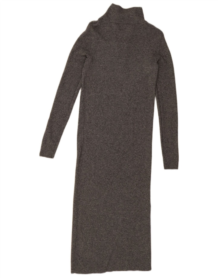 Massimo Dutti Vestido Jersey Mujer UK 8 Small Gris Lyocell