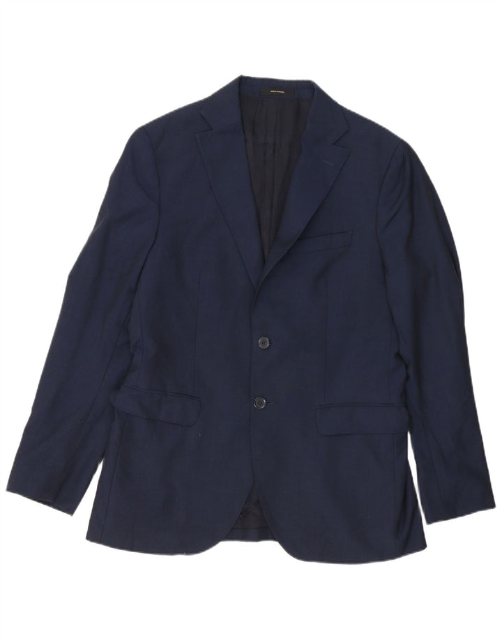 Massimo Dutti Chaqueta Blazer De 2 Botones Hombre IT 48 Lana Azul Marino Medio