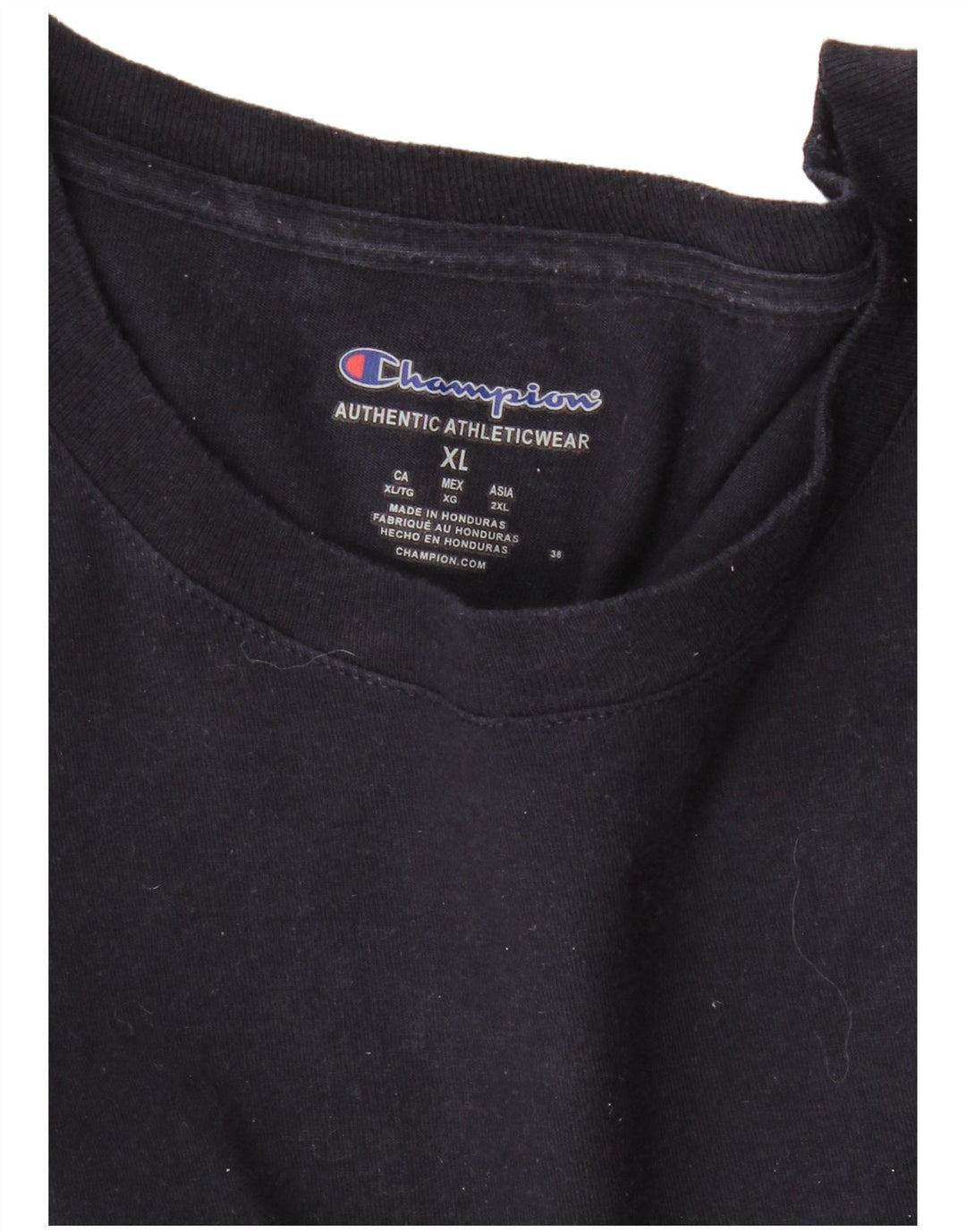 CHAMPION Hombre Gráfico Top Manga Larga XL Azul Marino