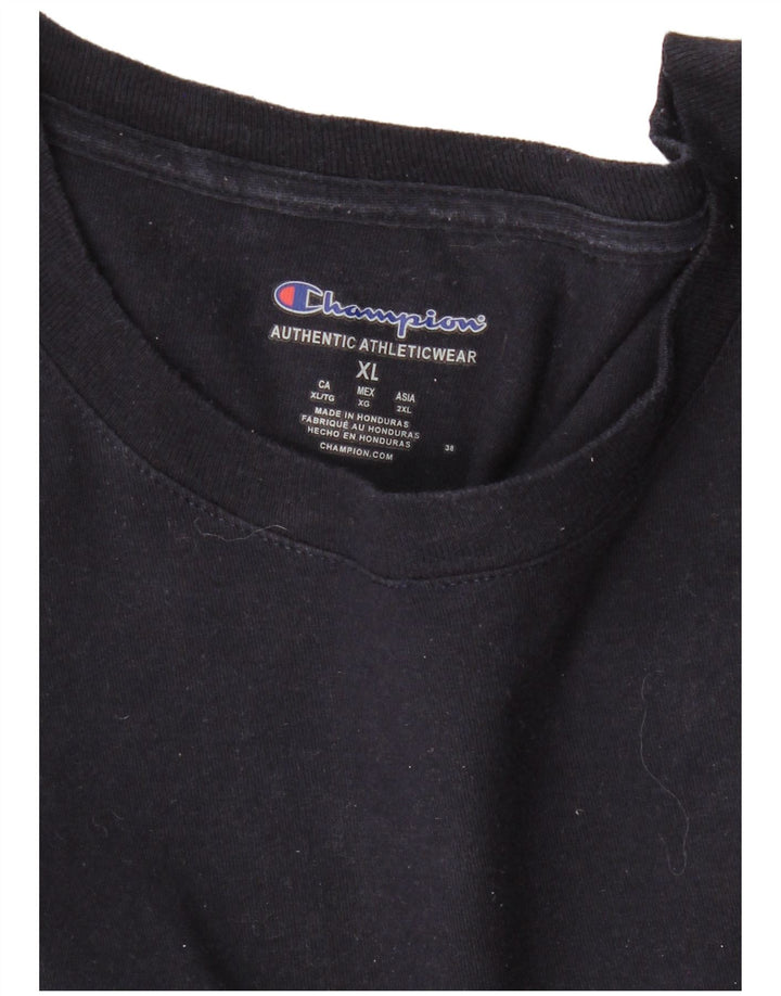 CHAMPION Hombre Gráfico Top Manga Larga XL Azul Marino