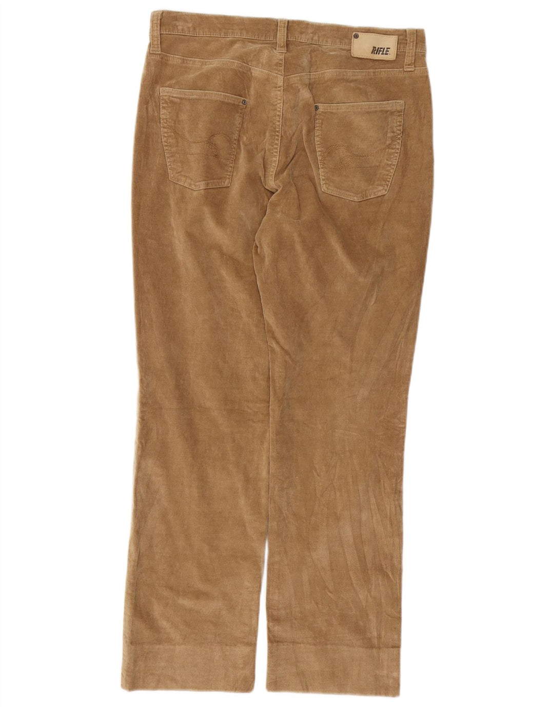 Pantalones rectos de pana para mujer RIFLE W31 L28 Algodón beige