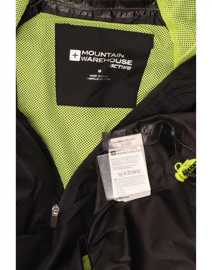 Chaqueta impermeable con capucha para hombre Mountain Warehouse UK 38 Mediano Negro Poliéster