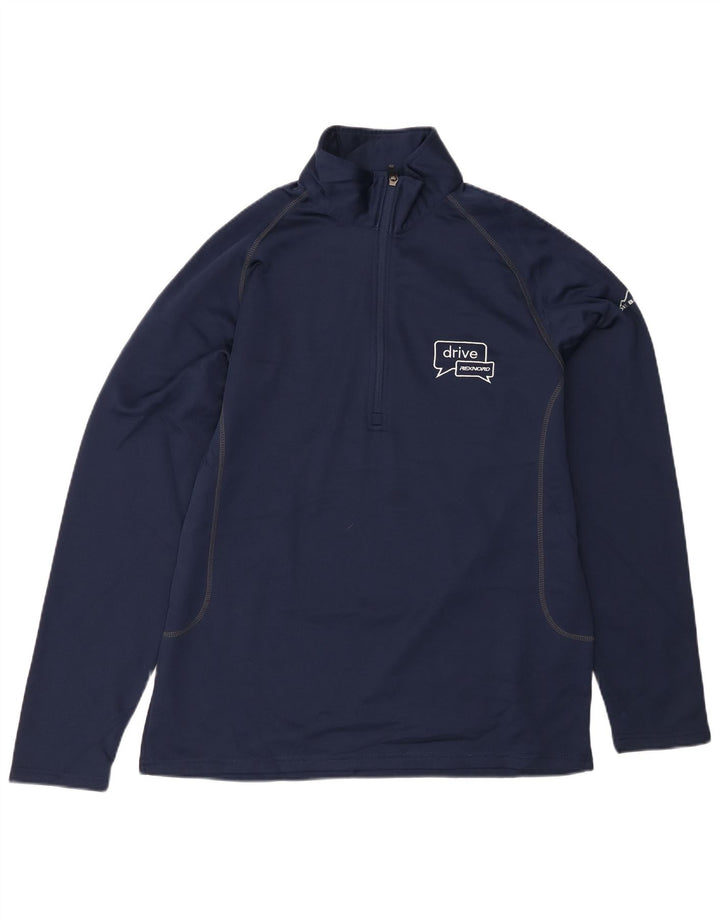 EDDIE BAUER Sudadera con cuello y cremallera para hombre Jersey grande Azul marino Poliéster