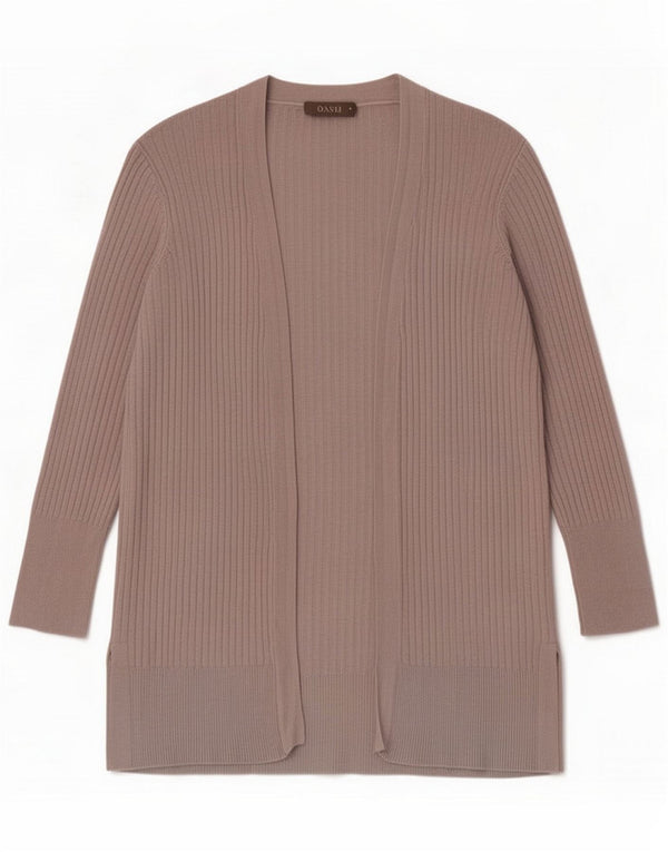 Oasis Suéter tipo cárdigan abierto para mujer UK 42 Viscosa gris medio
