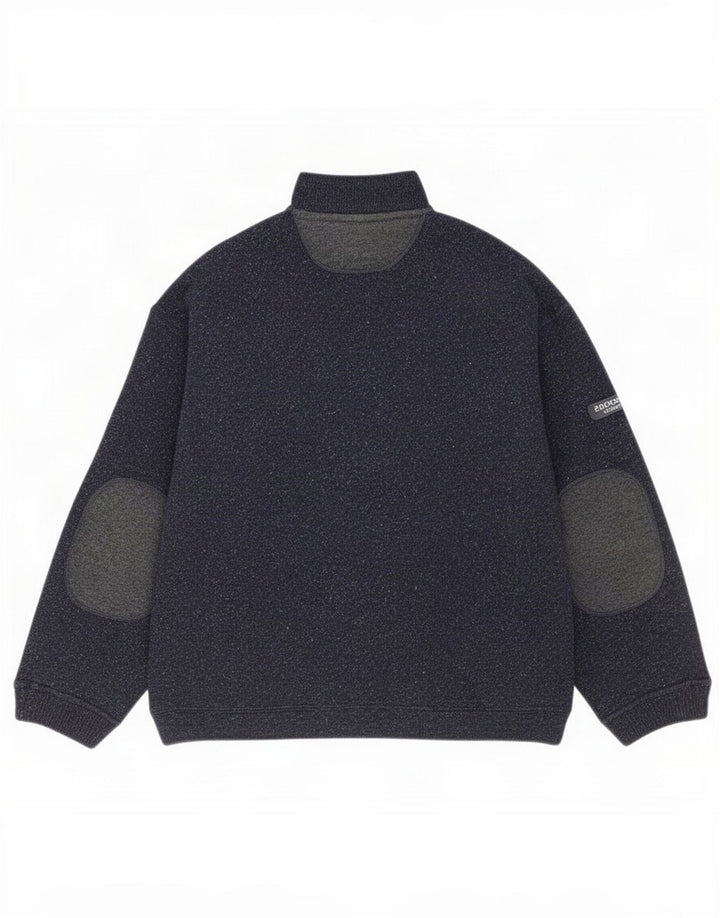 Colmar Hombre Jersey Con Cuello Y Cremallera De Lana Moteada Azul Marino Medio
