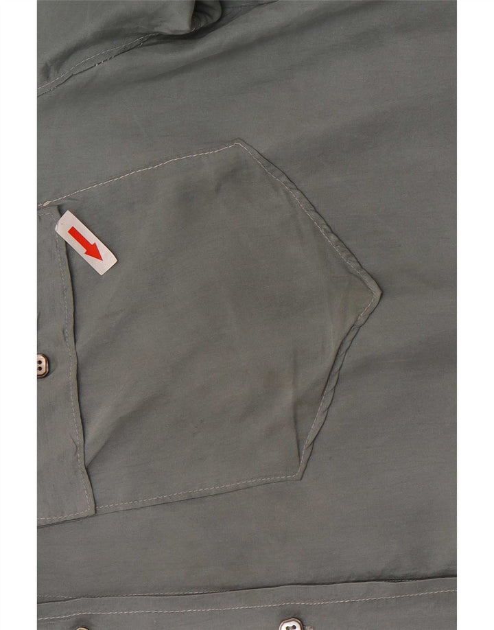 Vintage mujer camisa blusa Reino Unido 18 XL gris