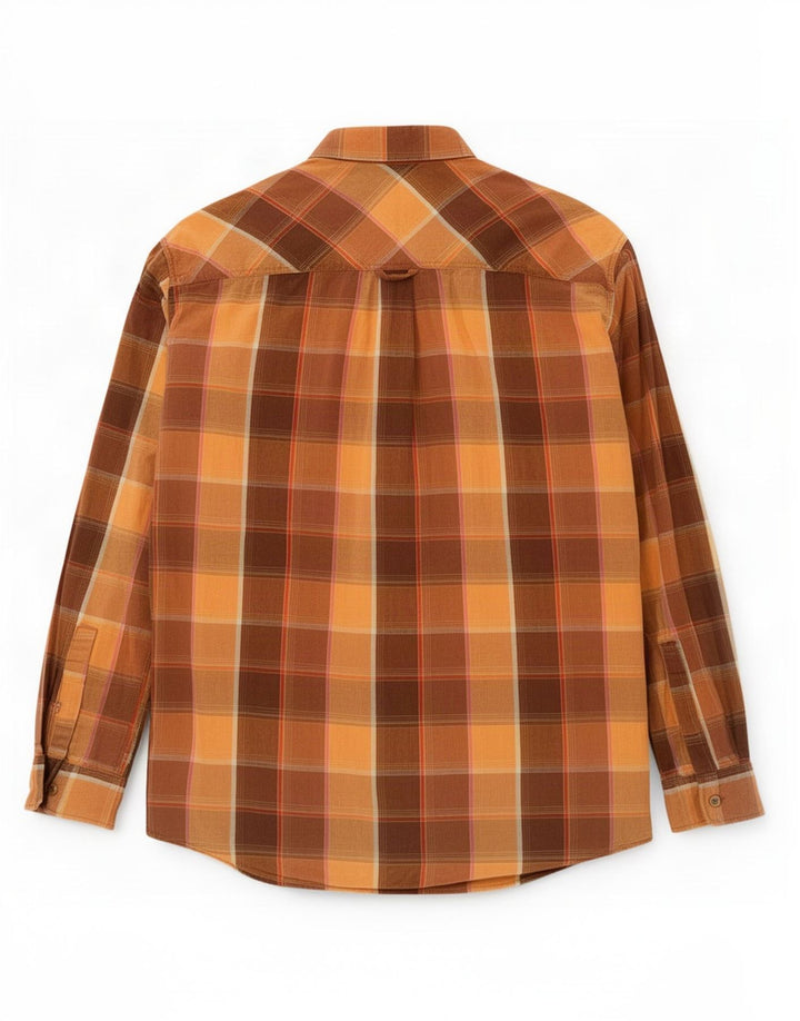 Marlboro Classics Camisa Hombre Grande Marrón Cuadros Algodón