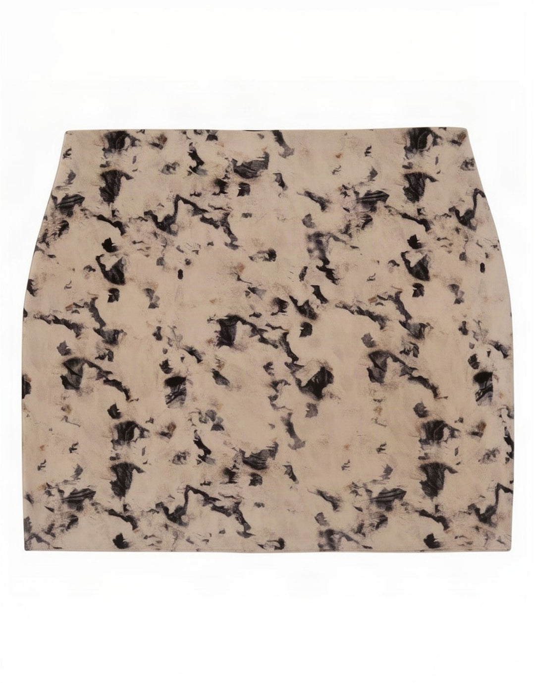 Zara Mujer Minifalda Con Estampado Abstracto Grande W30 Beige