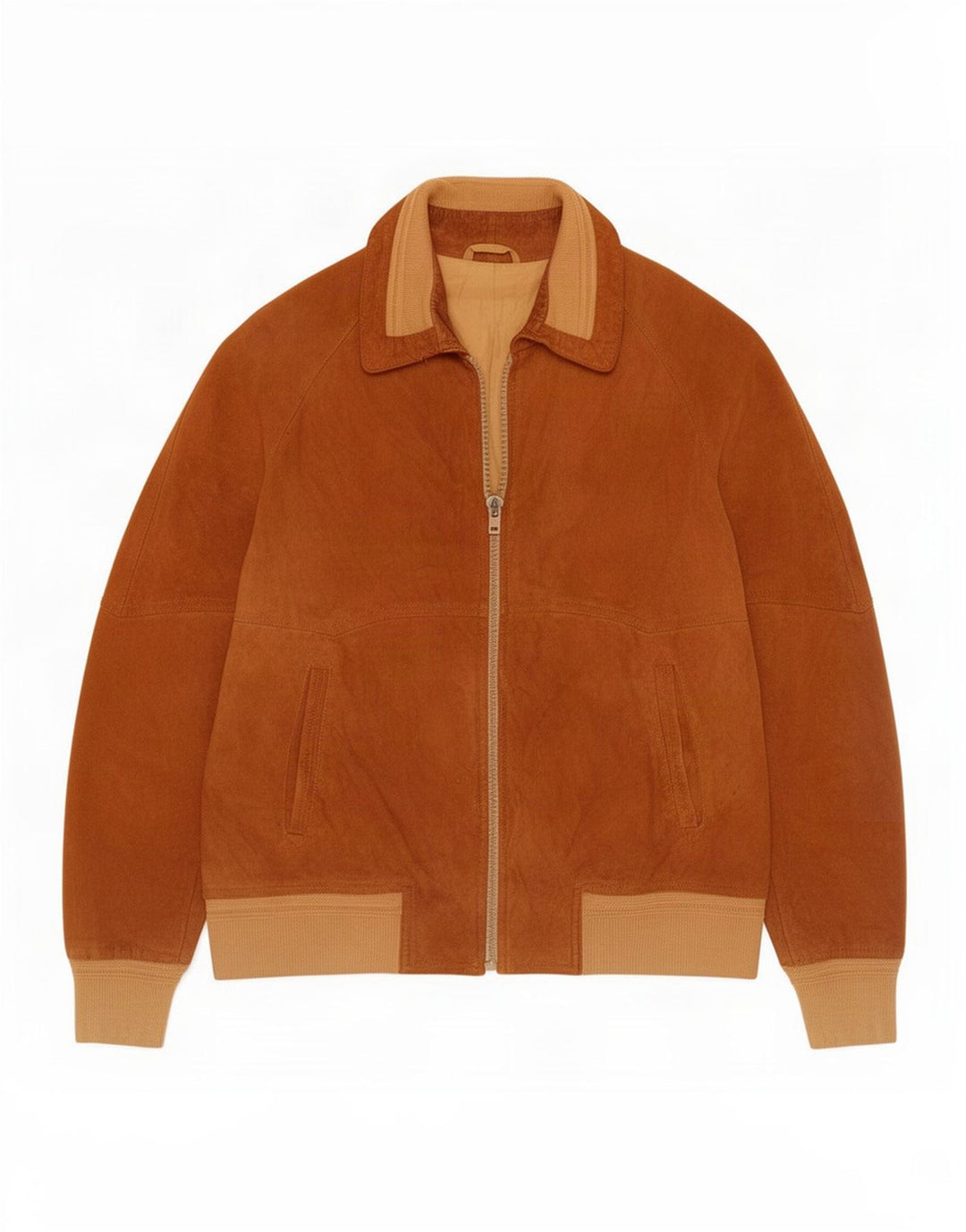 Vintage hombres ante bomber chaqueta IT 52 XL marrón colorblock