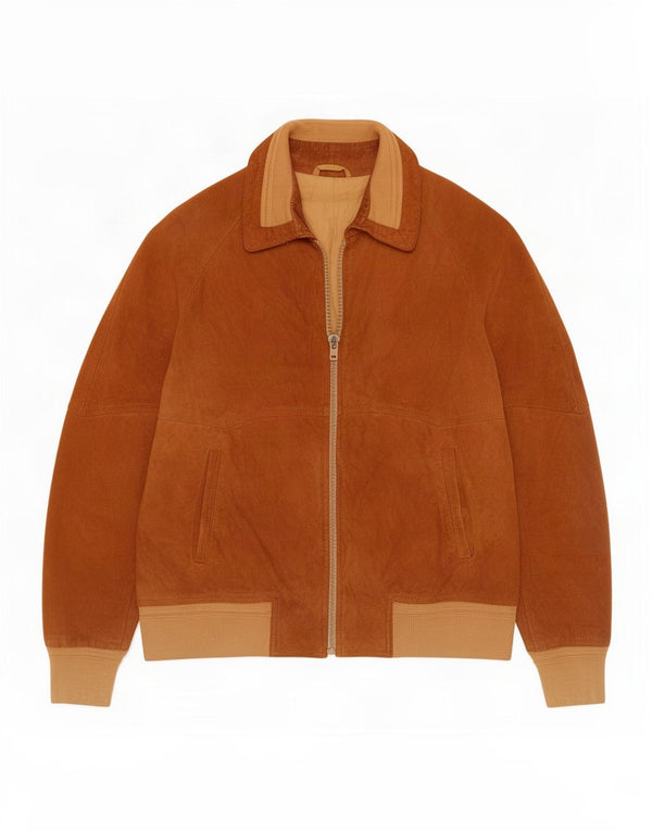Vintage hombres ante bomber chaqueta IT 52 XL marrón colorblock