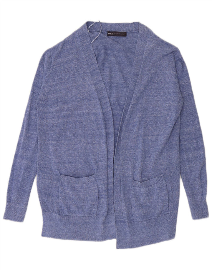 Marks & Spencer Suéter tipo cárdigan abierto para mujer Reino Unido 10 Pequeño azul moteado