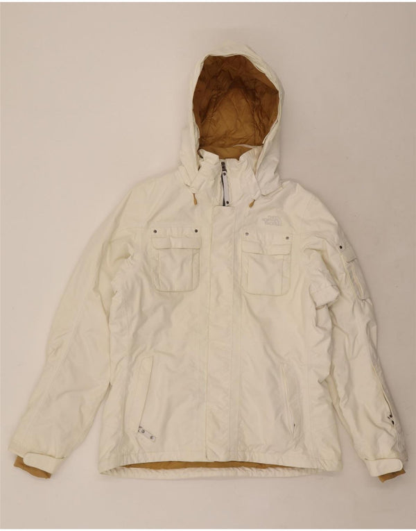 The North Face Chaqueta cortavientos con capucha para mujer UK 46 Large White Nylon