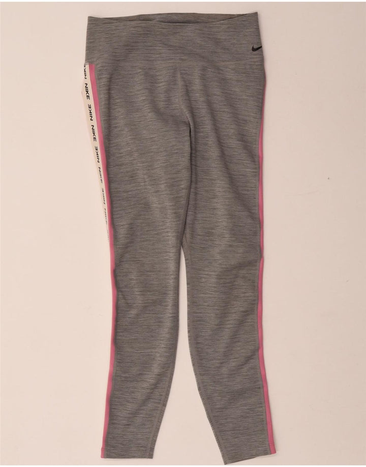 Nike - Leggings gráficos Dri Fit para mujer, talla 40, poliéster moteado gris medio