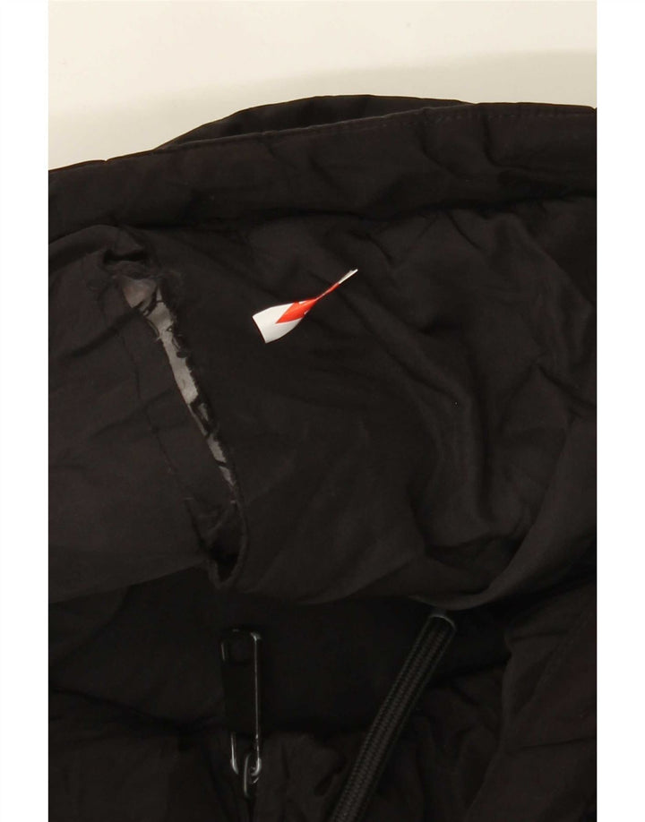 Zara Mujer Chaqueta Acolchada Extragrande Con Capucha UK 44 Mediano Poliéster Negro