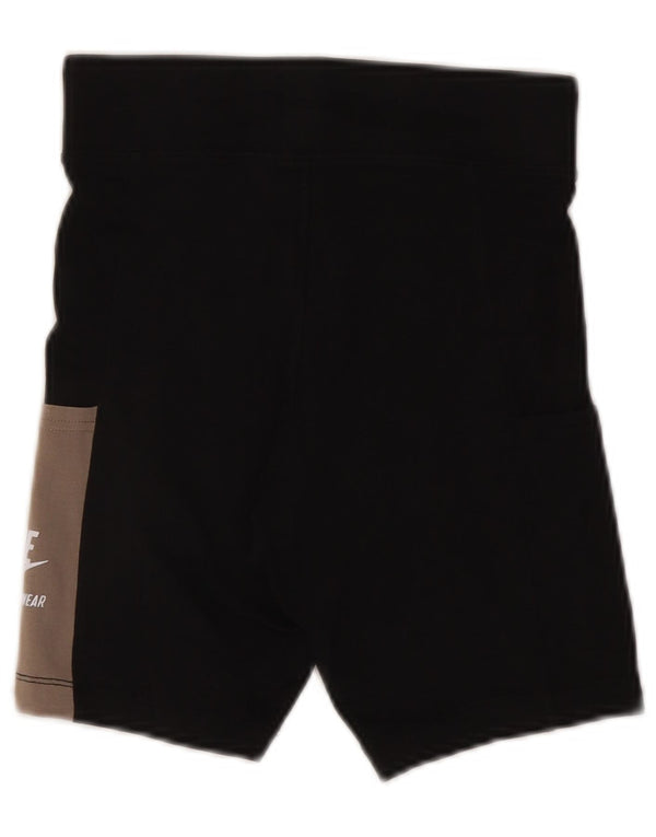 Nike Pantalones cortos deportivos gráficos para mujer UK 8 Small Negro Colorblock Algodón
