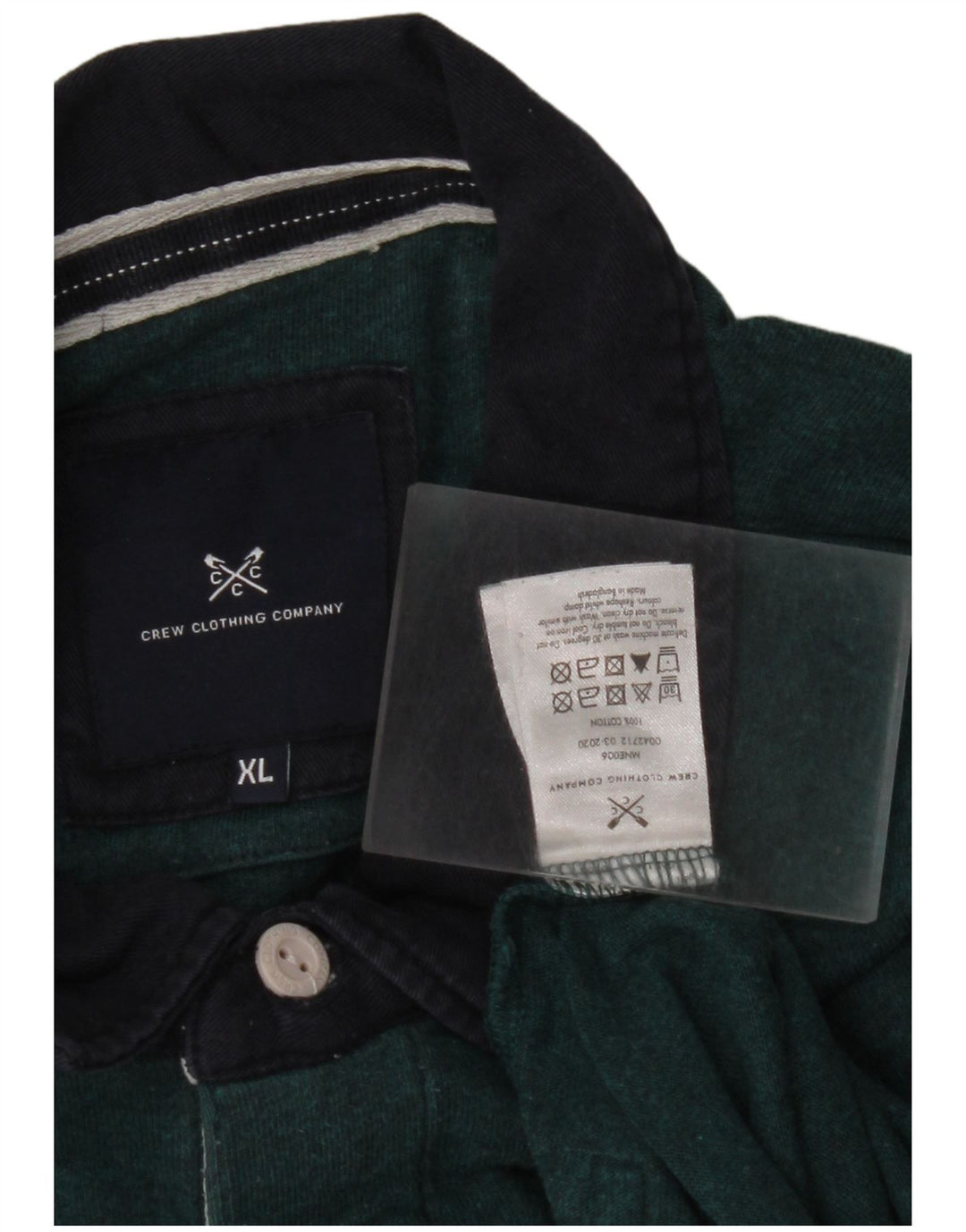 CREW CLOTHING Polo de rugby de manga larga para hombre XL Bloque de color verde