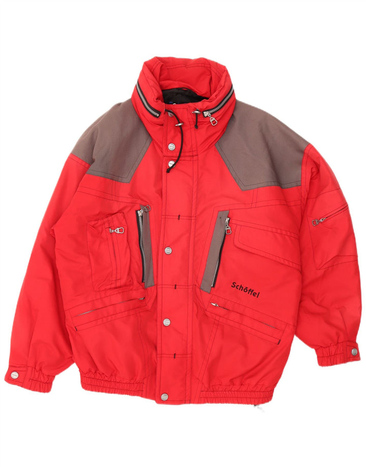 SCHOFFEL Chaqueta de esquí con capucha para hombre ES 42 XL Rojo Colorblock