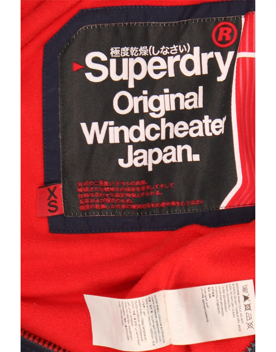 SUPERDRY Chaqueta cortavientos con capucha Windcheater para mujer UK 6 XS Azul marino