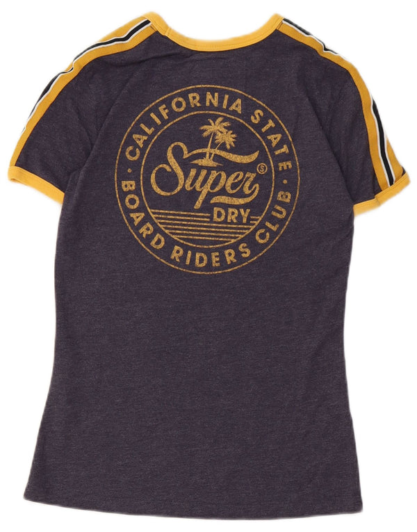 Superdry Camiseta gráfica para mujer Top UK 6 XS Azul marino Algodón