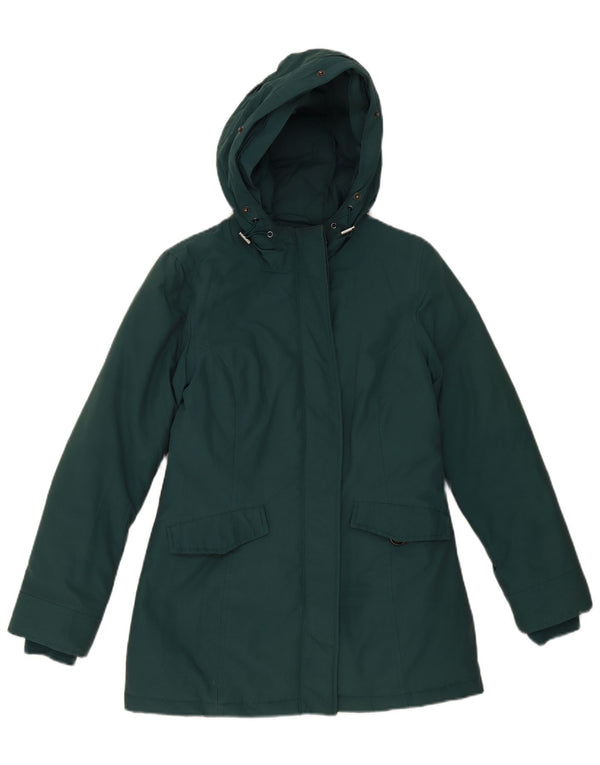 Rifle Chaqueta acolchada holgada con capucha para mujer UK 6 XS Algodón verde