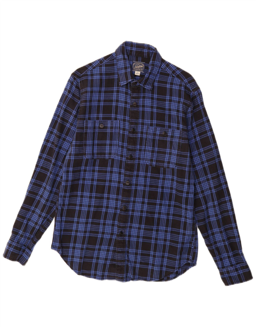 J. CREW Camisa de franela para hombre Algodón a cuadros azul pequeño