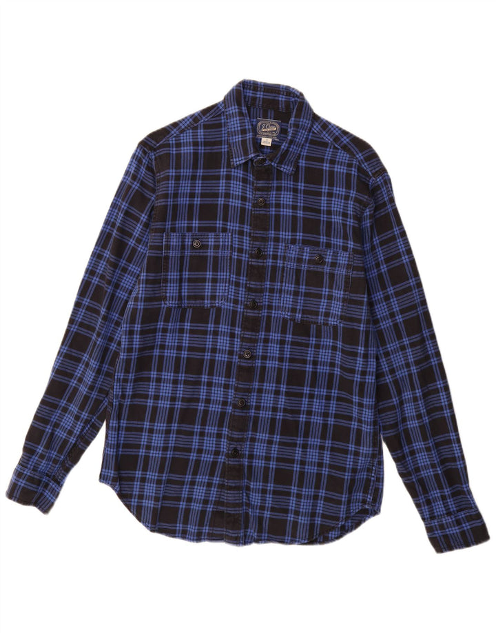 J. CREW Camisa de franela para hombre Algodón a cuadros azul pequeño