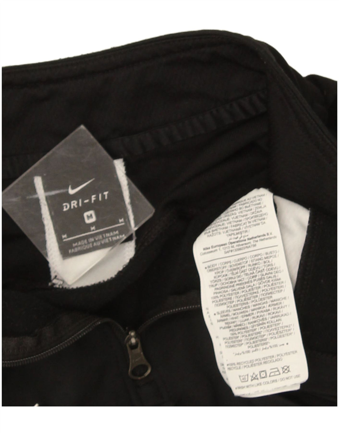 Nike Dri Fit - Chándal con cremallera y cuello para hombre, talla mediana, color negro