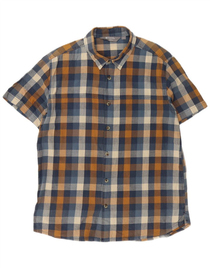 Camisa de franela de manga corta para hombre de Mountain Warehouse con cuadros grandes en azul marino