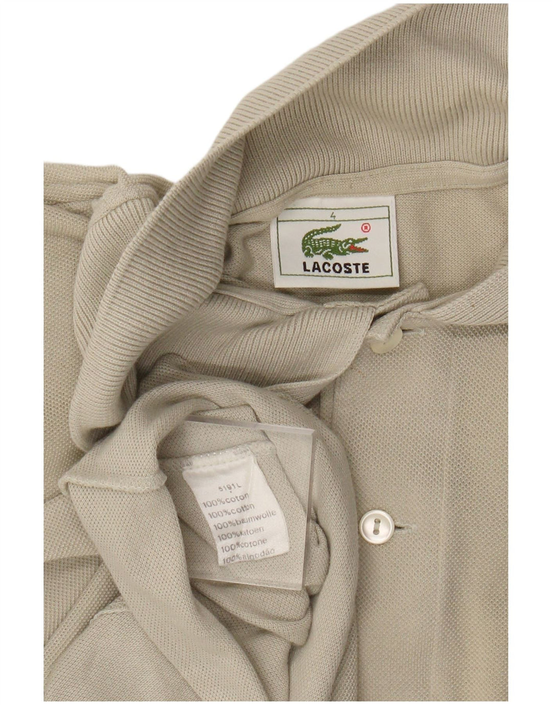 Polo Lacoste para hombre talla 4 algodón verde medio