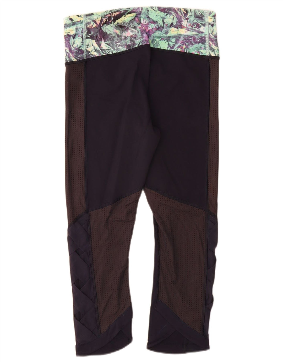 Lululemon Leggings Capri para Mujer US 6 Mediano Azul Marino Colorblock Nylon