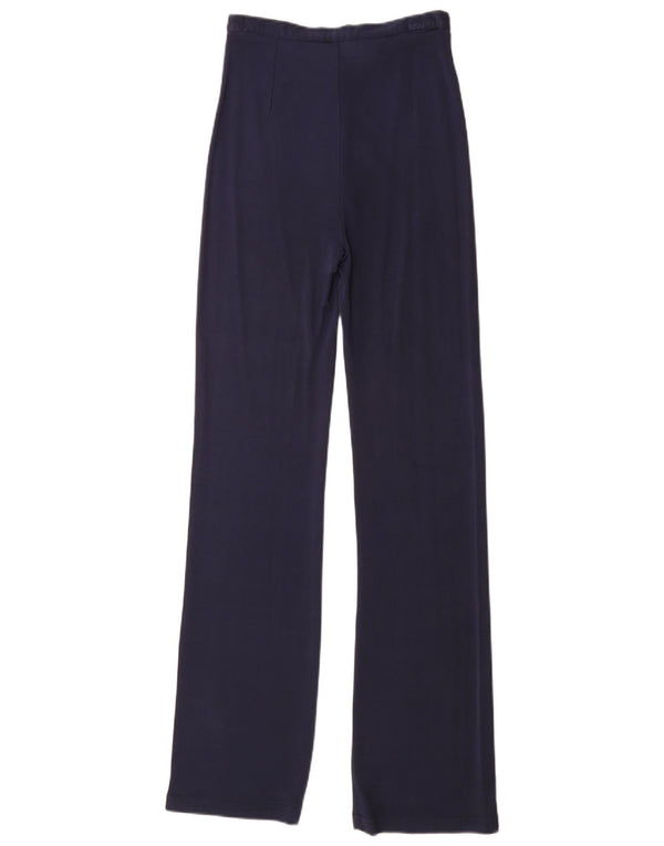 Stefanel Pantalones casuales de cintura alta para mujer EU 38 XS W26 L33 Azul marino