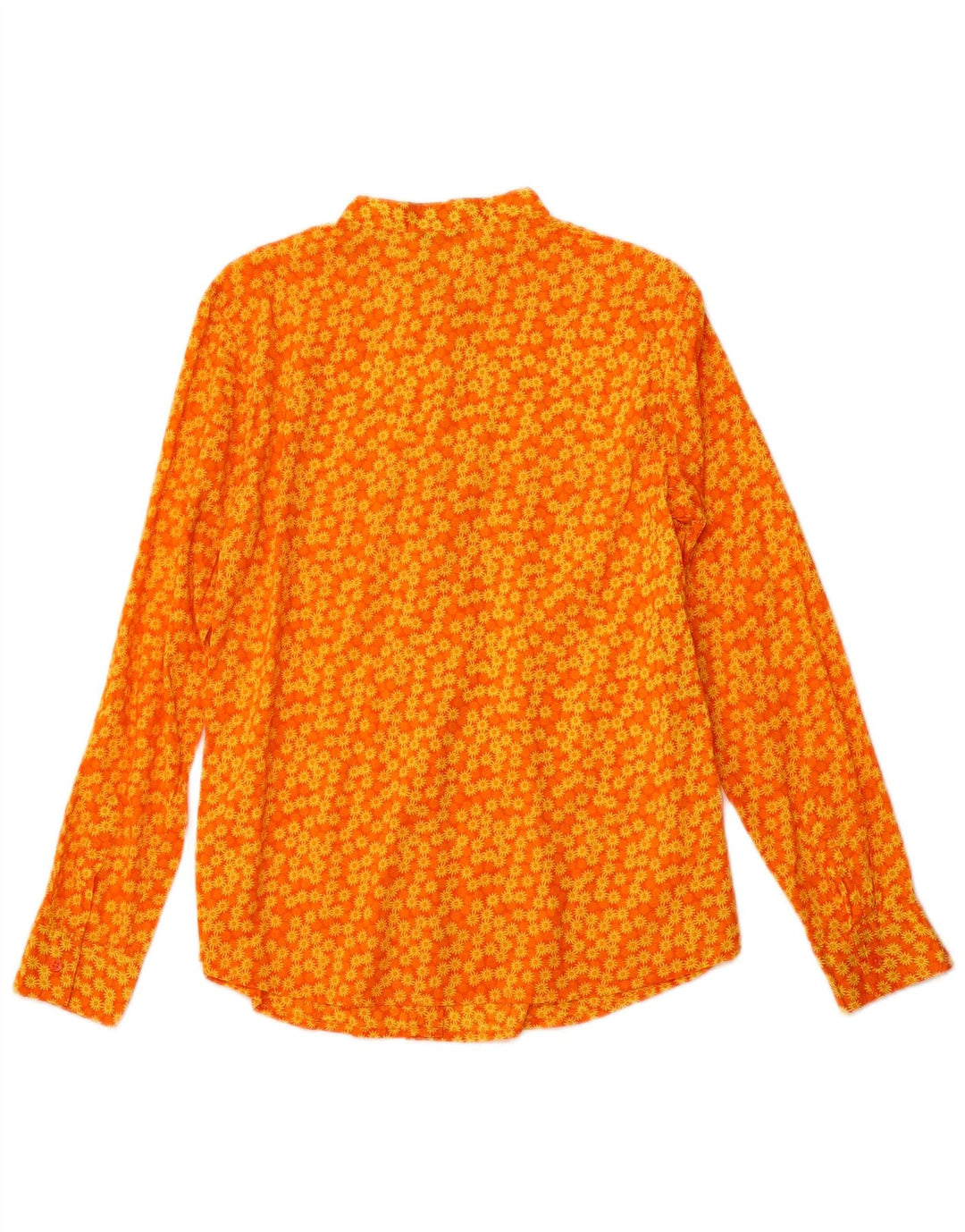 BENETTON Blusa camisera para mujer UK 42 Mediana Naranja Floral