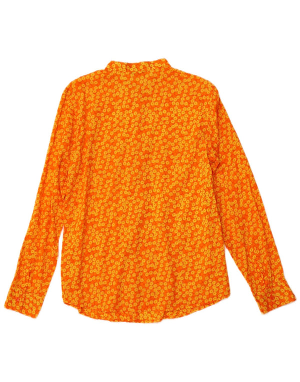 BENETTON Blusa camisera para mujer UK 42 Mediana Naranja Floral